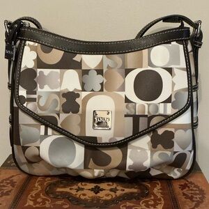 Tous Multicolor Logo Print Crossbody Bag in Brown and Cream